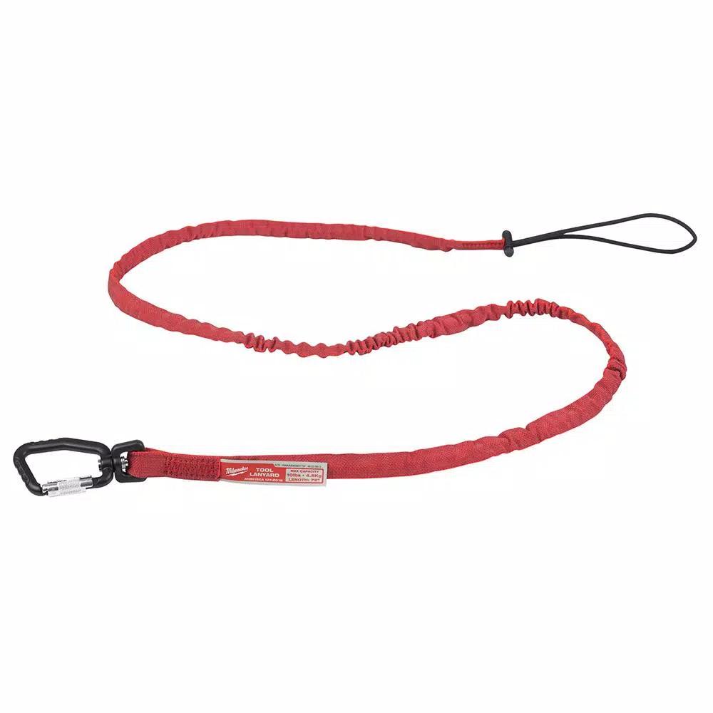 Milwaukee 10 lb. 72 in. Extended Reach Locking Tool Lanyard, Red