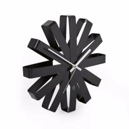 Umbra Ribbon 12 in. Black Metal Wall Clock - Modern Analog Decor thumbnail 2
