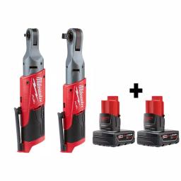 Milwaukee M12 FUEL 1/4 in. and 1/2 in. Cordless Ratchet Combo Kit with Two 3.0 Ah Batteries thumbnail 1