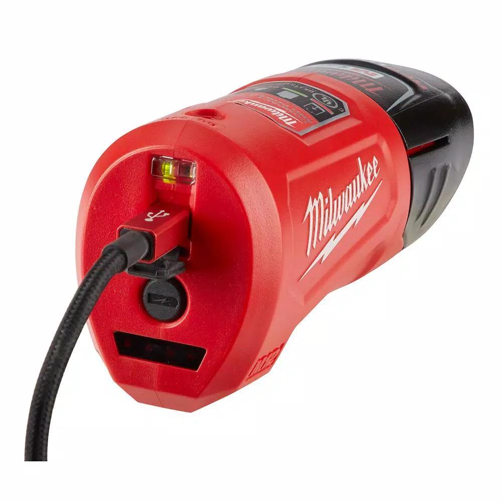 Milwaukee M12 12V Lithium-Ion 400-Lumen LED Lantern/Flood Light Kit with 3.0Ah Battery and Portable Charger