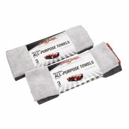 Barrett-Jackson All-Purpose Microfiber Detailing Towel Kit, 3-Pack (Gray/Red) thumbnail 1