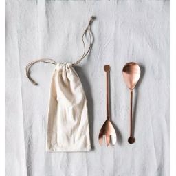 3R Studios Copper Finished 2-Piece Stainless Steel Salad Servers Set thumbnail 3
