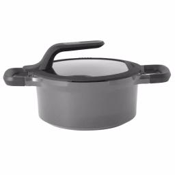 BergHOFF GEM Stay Cool 3 qt. Cast Aluminum Nonstick Casserole Dish with Glass Lid, Gray thumbnail 1
