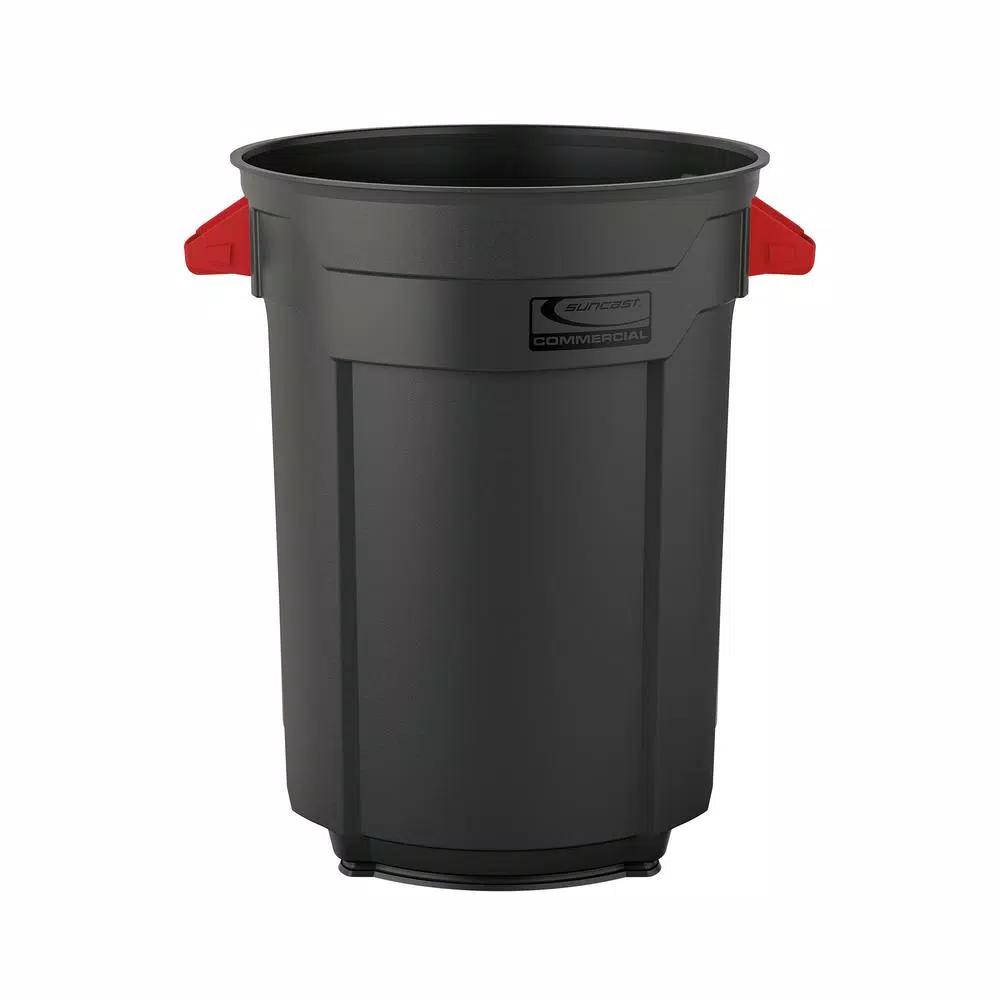 Suncast Commercial Suncast 44 Gallon Commercial Resin Utility Trash Can, Heavy Duty Outdoor Waste Container