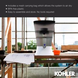 KOHLER Clarity Explore Recreational Gravity-Fed Water Filtration System, Charcoal Ombre thumbnail 9