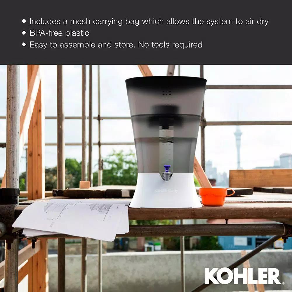 KOHLER Clarity Explore Recreational Gravity-Fed Water Filtration System, Charcoal Ombre