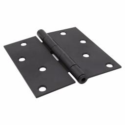 Everbilt 4 in. Matte Black Square Corner Smooth Action Butt Door Hinge, 3-Pack thumbnail 2