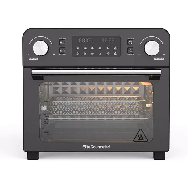 Maximatic Elite Gourmet 23L Digital Air Fryer Oven, 1700W Multi-Function Countertop Oven - Black