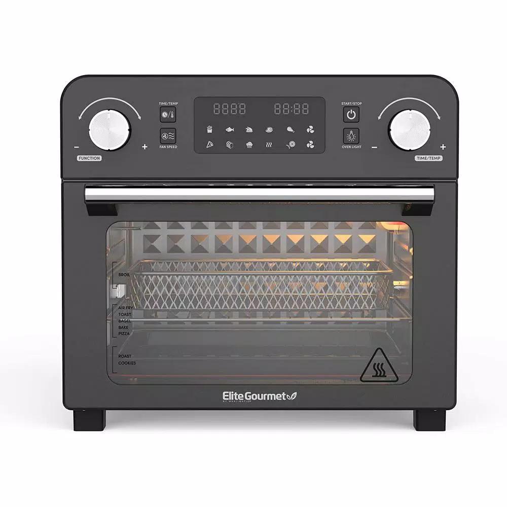 Maximatic Elite Gourmet 23L Digital Air Fryer Oven, 1700W Multi-Function Countertop Oven - Black