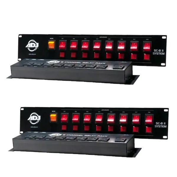 Unbranded ADJ SC-8 II System 8-Channel Low Voltage Switch Controller with Relay (2-Pack)