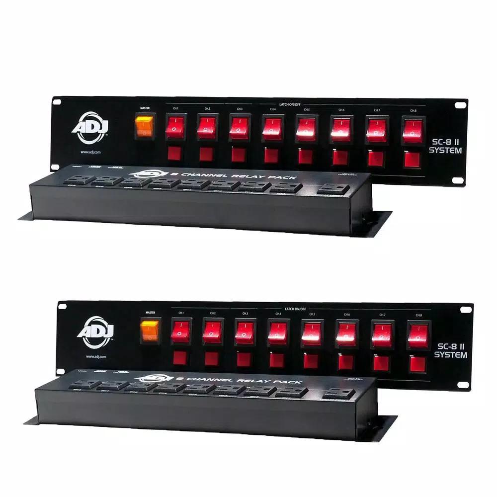 Unbranded ADJ SC-8 II System 8-Channel Low Voltage Switch Controller with Relay (2-Pack)