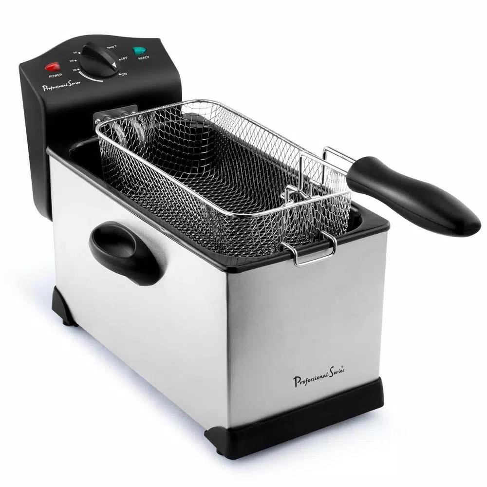 Continental Professional Series 3 QT Stainless Steel Deep Fryer, 1700W Electric
