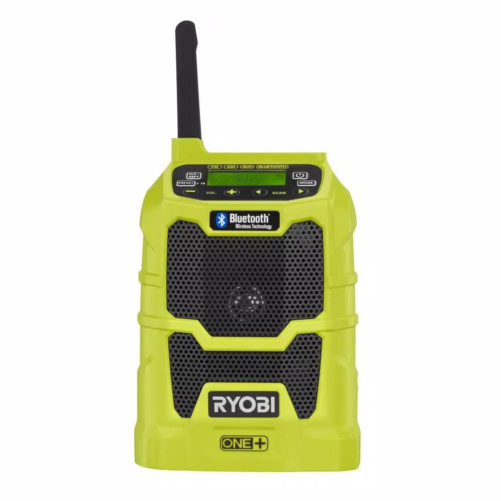 RYOBI 18V ONE+ Cordless Compact Radio Bluetooth Kit with 2.0 Ah Battery and IntelliPort Charger