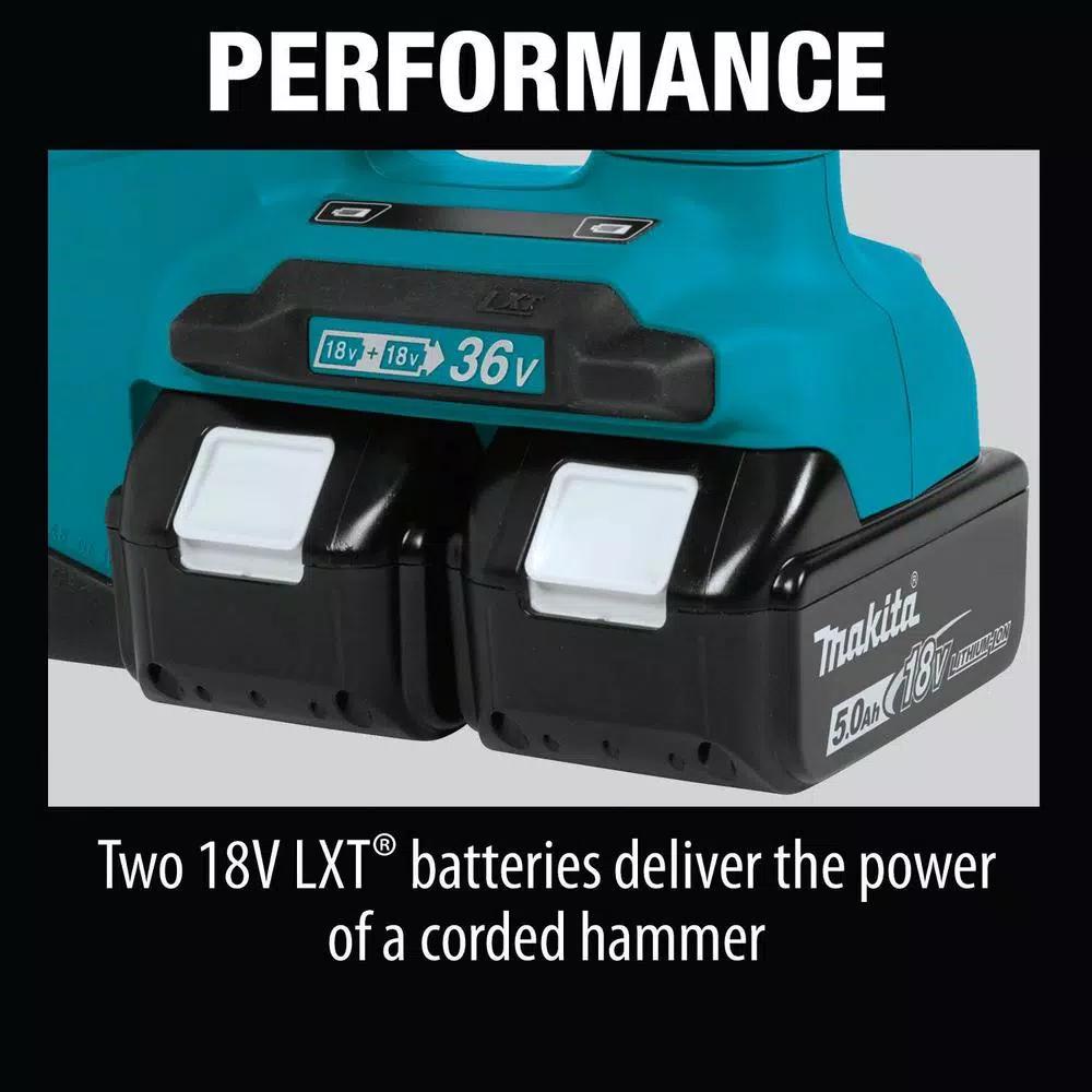 Makita 18V X2 LXT (36V) 1 in. SDS-Plus Rotary Hammer Kit with Bonus 18V LXT 1/2 in. Impact Wrench