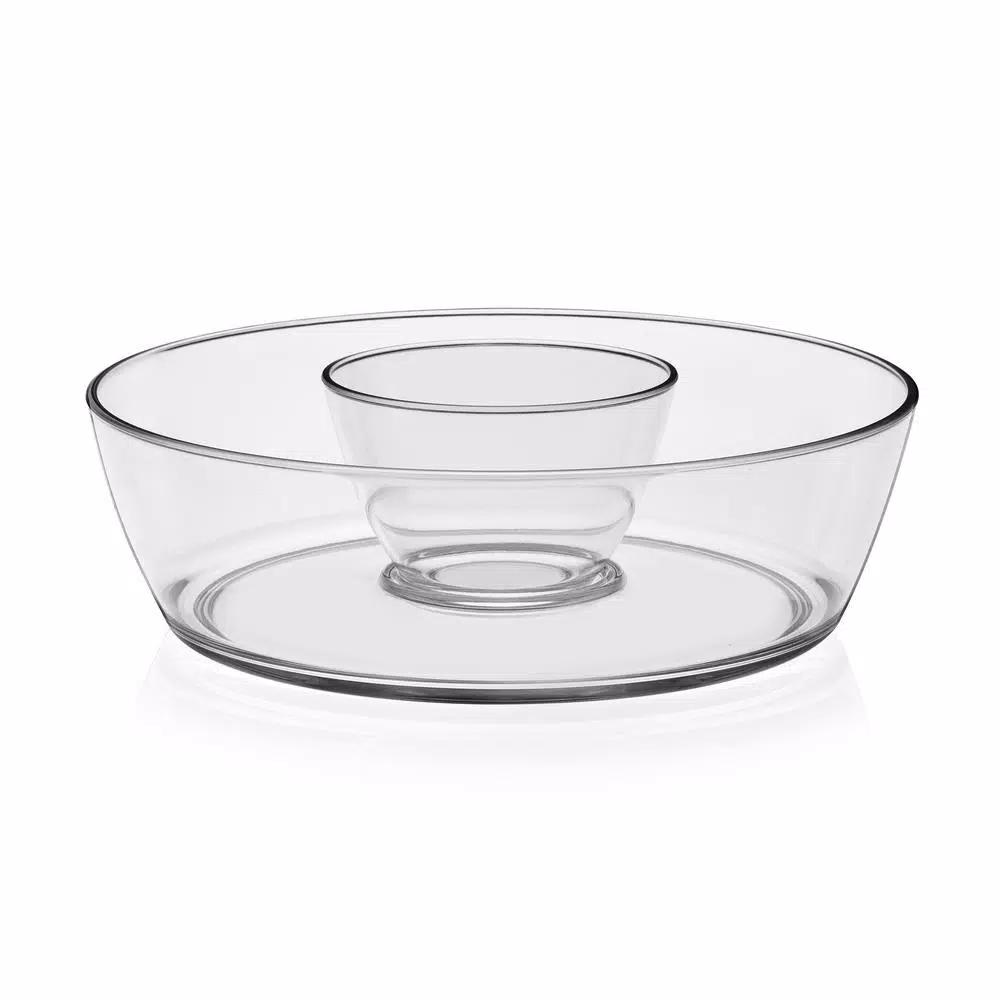 Libbey Indoors Out 2-Piece Break-Resistant Chip and Dip Entertaining Set, Clear Tritan Plastic