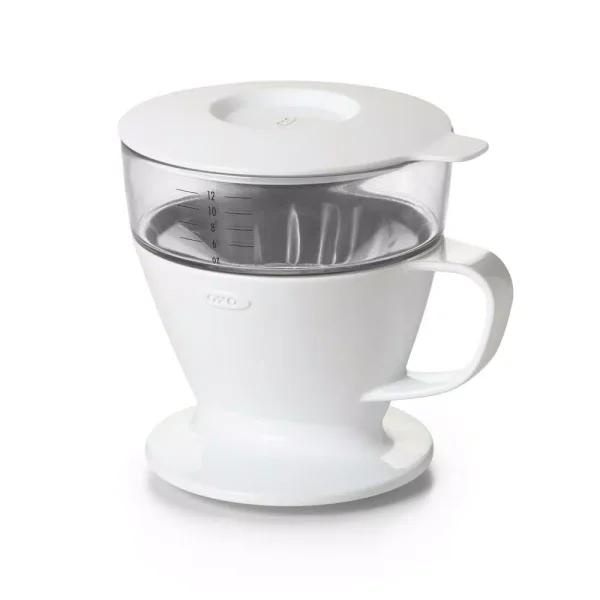 OXO Good Grips 1.5-Cup Pour-Over Coffee Maker with Water Tank, White