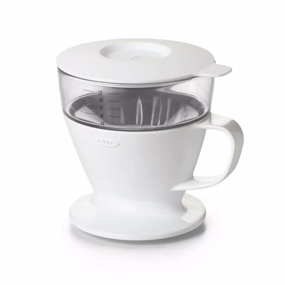 OXO Good Grips 1.5-Cup Pour-Over Coffee Maker with Water Tank, White
