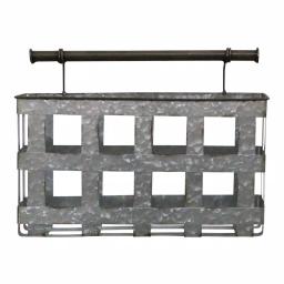 Stratton Home Decor Stratton Home Galvanized Metal Wall Basket - Rustic Farmhouse Decorative Storage thumbnail 1
