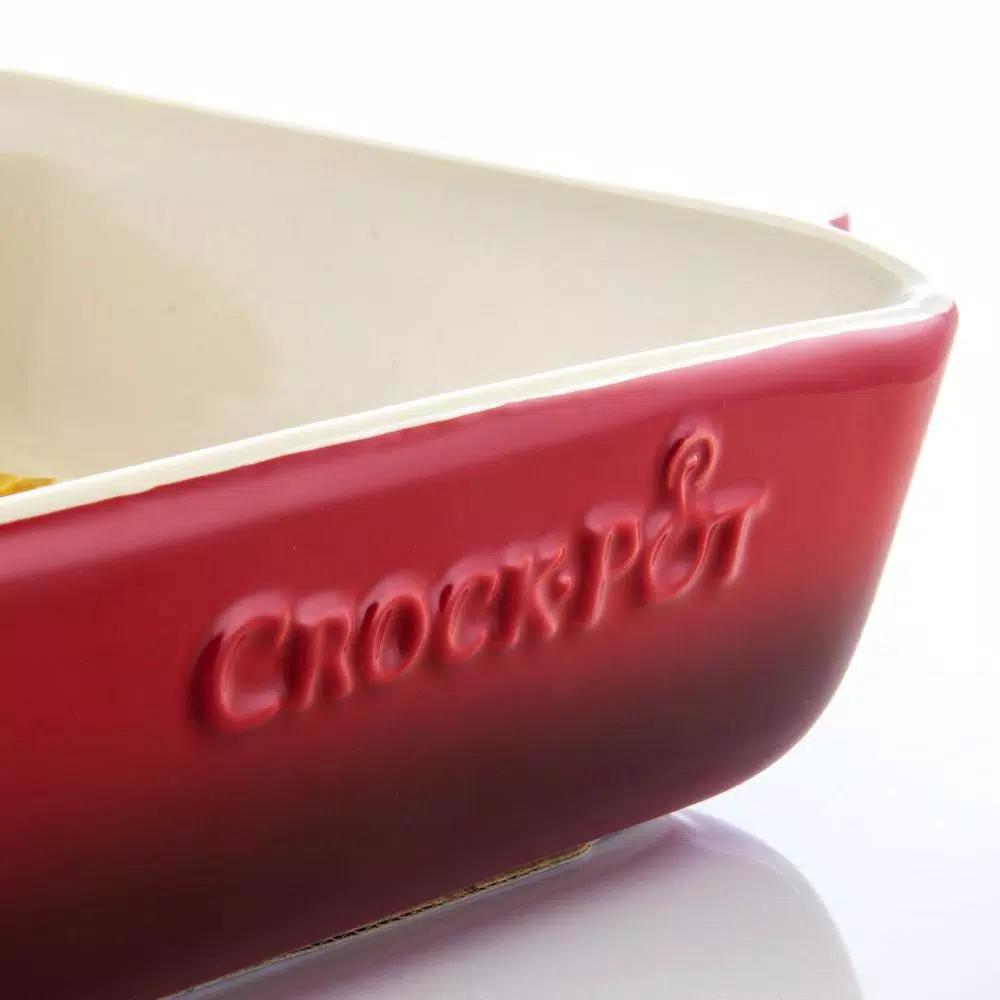 Crock-Pot Artisan 5.6 Qt. Red Stoneware Rectangular Bake Pan