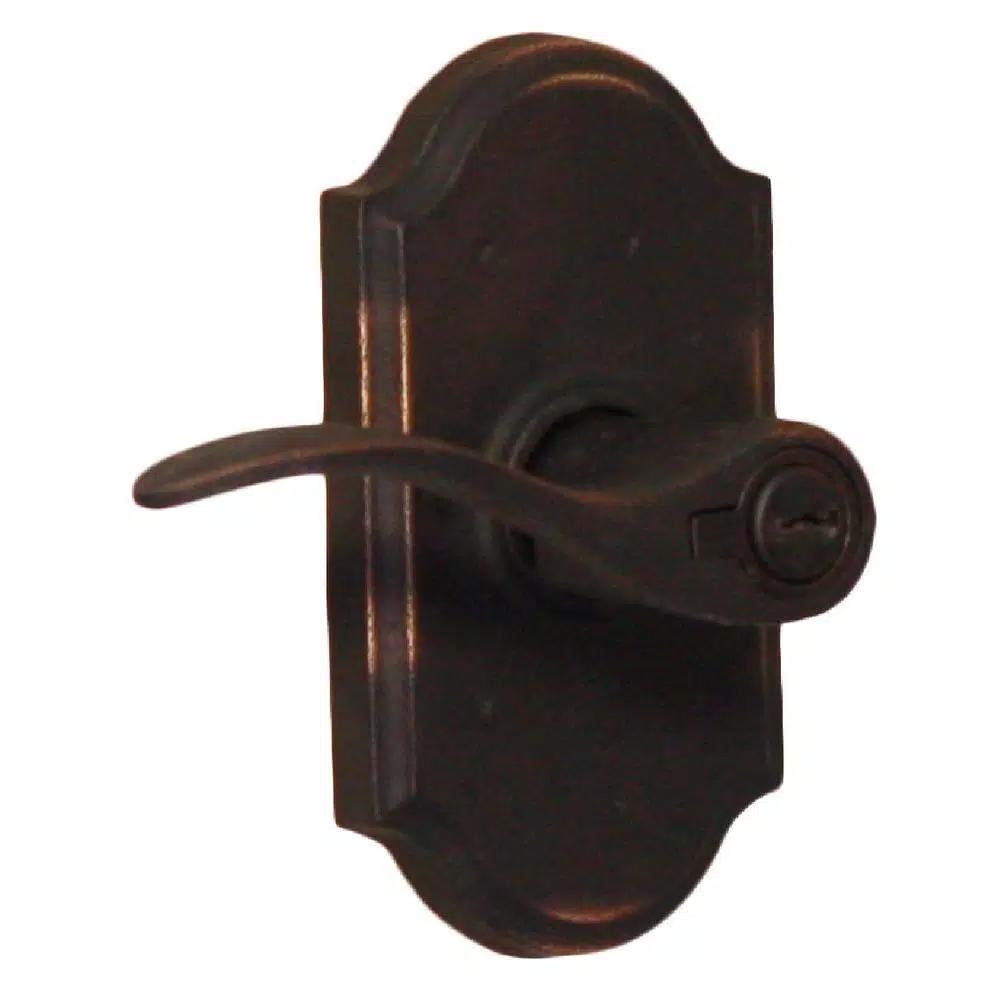 Weslock Carlow Premiere Keyed Entry Door Lever, Left-Hand, Molten Bronze Oil-Rubbed Bronze