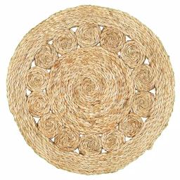 LR Resources 15 in. Natural Jute Braided Round Placemats, Set of 2 thumbnail 1