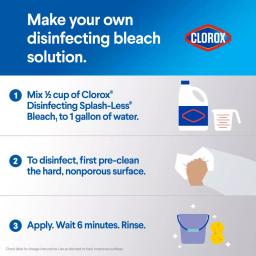 Clorox Splash-Less Concentrated Regular Liquid Bleach Cleaner, 117 fl. oz. thumbnail 6
