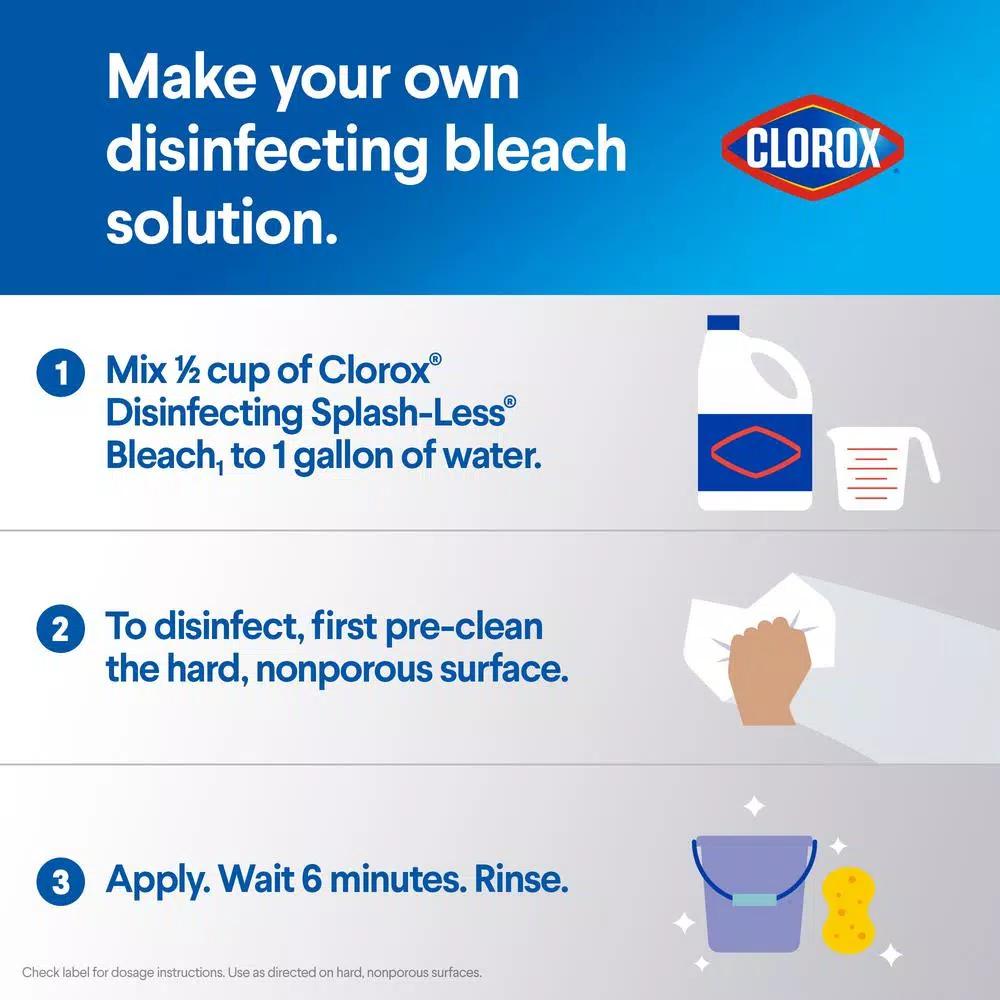 Clorox Splash-Less Concentrated Regular Liquid Bleach Cleaner, 117 fl. oz.