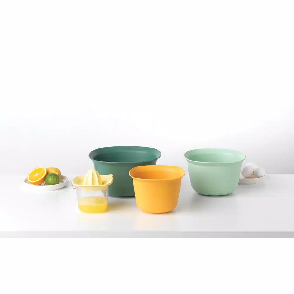 Brabantia 4-Piece Mixing Bowl Set with Colander, Juicer, and Measuring Jug