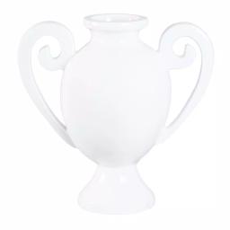 Uniquewise 20 in. White Gloss Amphora Style Modern Fiberglass Centerpiece Vase thumbnail 2