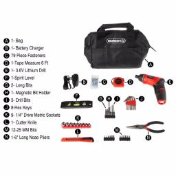 Stalwart 3.6V Lithium-Ion Cordless Electric Screwdriver Kit with 121-Piece Accessory Set thumbnail 4