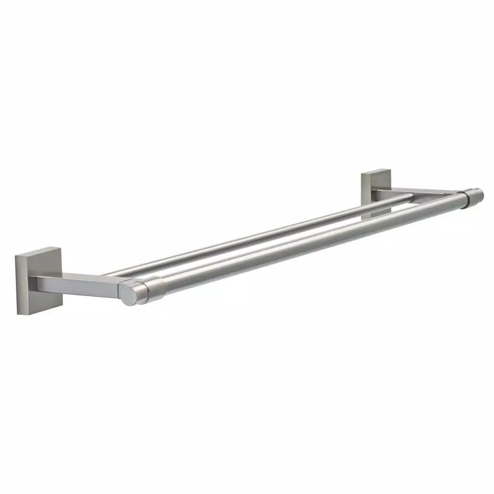 Franklin Brass Maxted 24 in. Double Towel Bar, Brushed Nickel, Modern Wall Mounted Design