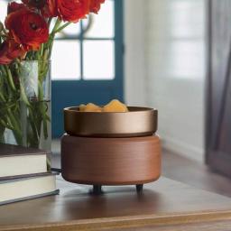Candle Warmers Etc 5.2 in Pewter Walnut 2-in-1 Classic Fragrance Warmer thumbnail 2