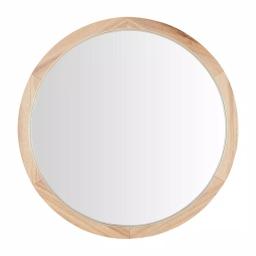 Home Decorators Collection Round Natural Wood Accent Mirror, Brown, 24 in. thumbnail 1
