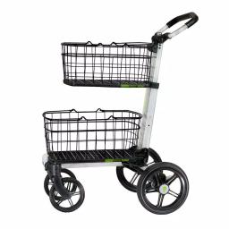 Unbranded Scout Folding Aluminum Cleaning Cart with Removable Baskets and Swivel Wheels thumbnail 1