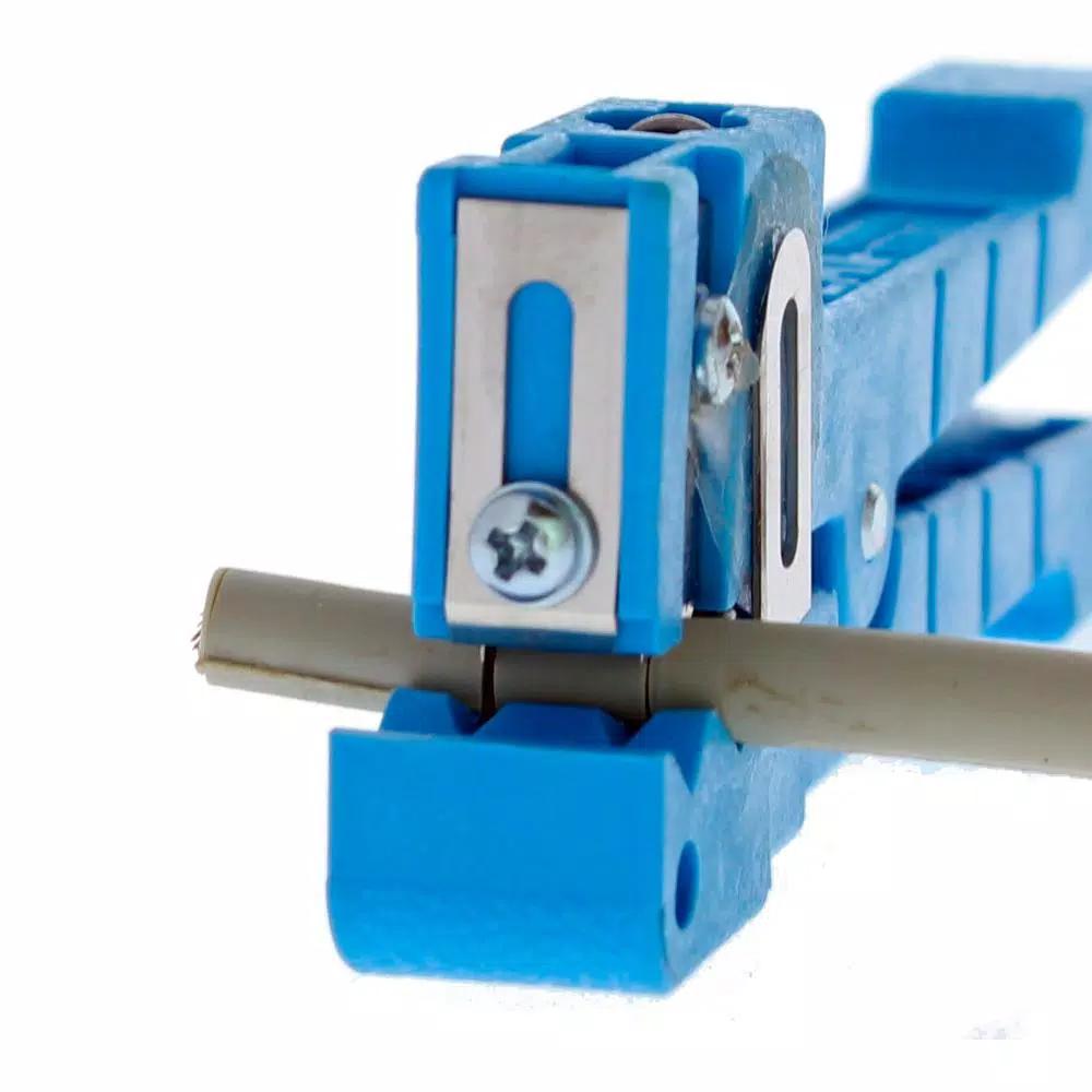 Ideal Adjustable Coax/Fiber Ringer Stripper Tool, 1/8 in. to 7/32 in., Blue