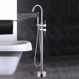 Vanity Art 46 in. Freestanding Single Handle Claw Foot Tub Faucet with Hand Shower, Polished Chrome thumbnail 3