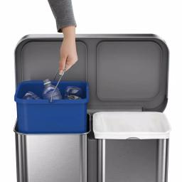 simplehuman 15 Gallon Dual Compartment Stainless Steel Step Trash Can and Recycling Bin thumbnail 6