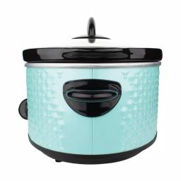 Brentwood Appliances 3.5 Qt. Blue Diamond Pattern Slow Cooker with Tempered Glass Lid thumbnail 2