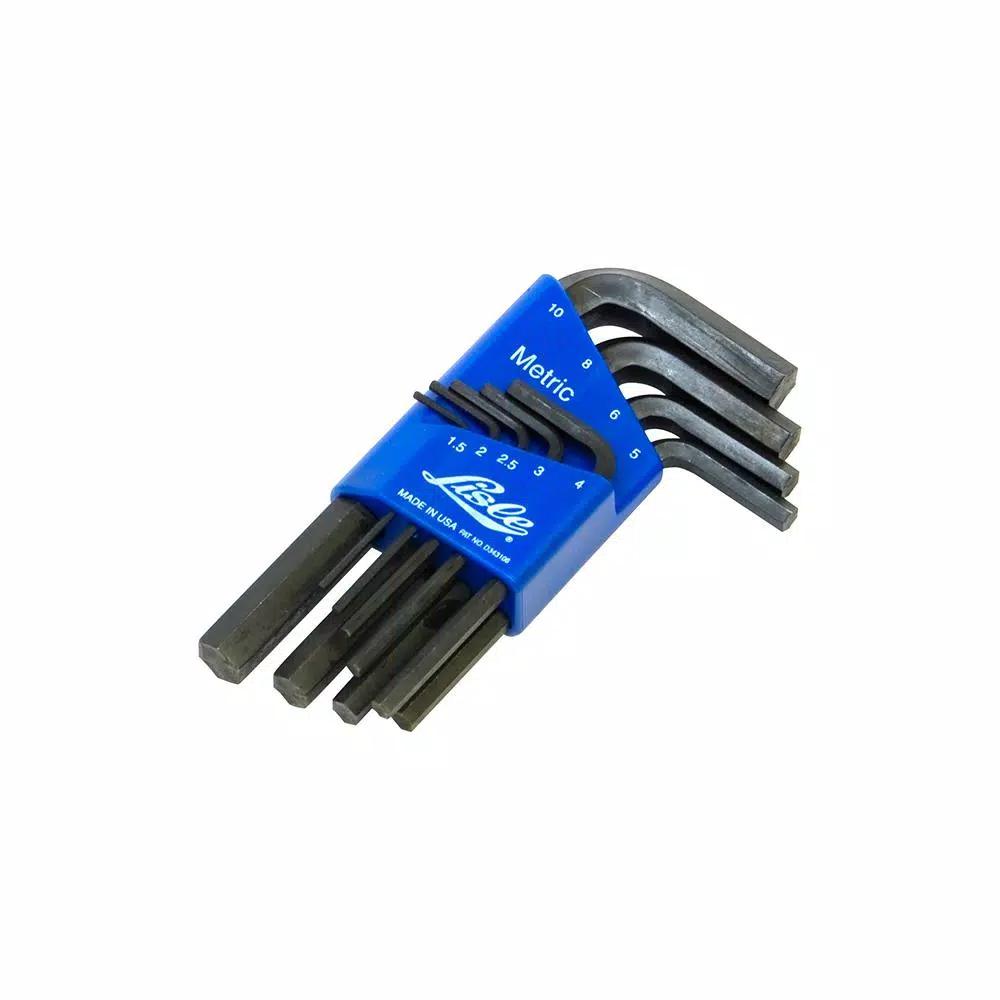 Lisle LIS42300 Metric Hex Key Set, 9-Piece Heat-Treated Alloy Steel
