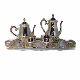 Heim Concept 5-Piece Silver Plated Tea and Coffee Set with Embossed Floral Design thumbnail 1
