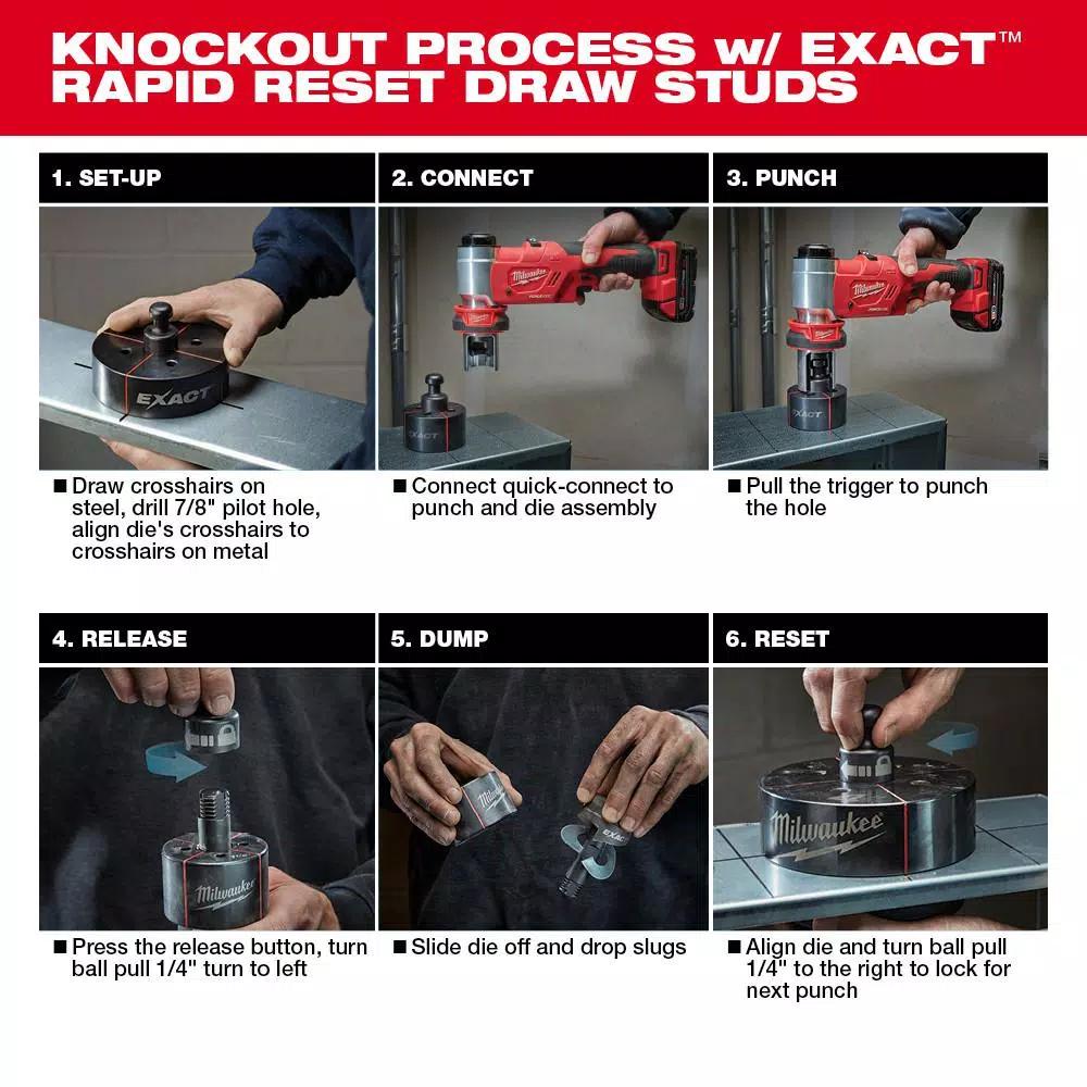 Milwaukee M18 FORCE LOGIC 6 Ton Cordless Knockout Tool Kit with Impact Driver & Step Bits