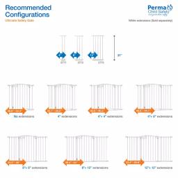 Perma Child Safety 12 in. Baby Gate Extension Panel, White, 30 in. H thumbnail 2