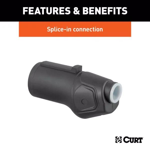 CURT Heavy-Duty 7-Way RV Blade Connector Plug (Trailer Side)