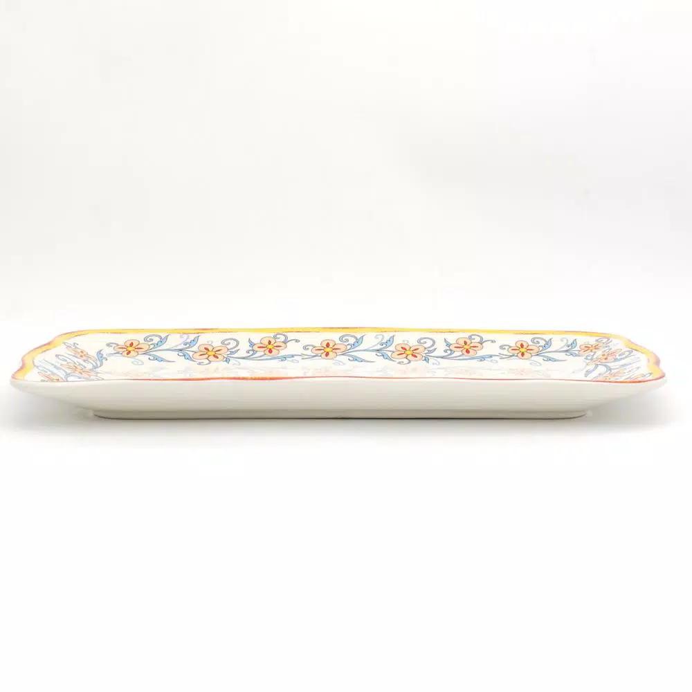 Euro Ceramica Duomo 16.75 in. Rectangular Stoneware Appetizer Platter
