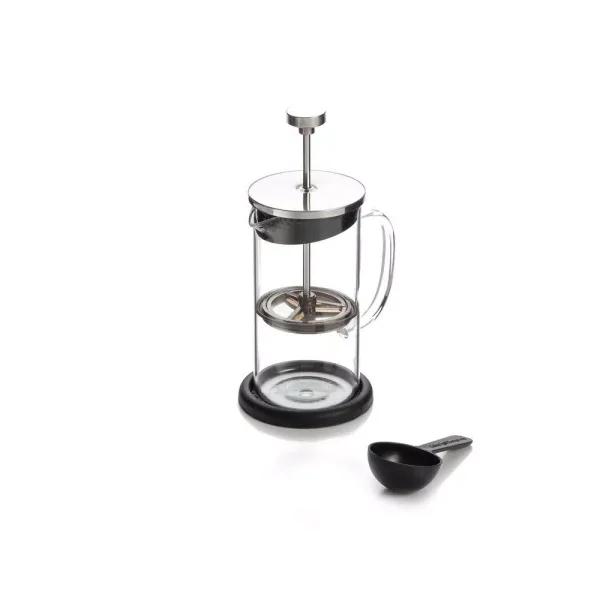 Cook Pro 3-Cup Borosilicate Glass French Press Coffee Maker with Coaster and Measuring Spoon