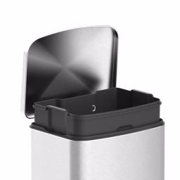 Innovaze 3.2 Gallon Brushed Stainless Steel Rectangular Step-On Trash Can with Fingerprint Resistant Finish thumbnail 3