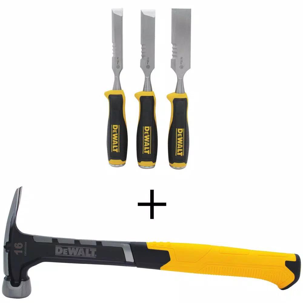 DEWALT 3-Piece Side Strike Chisel Set with 16 oz. Hammer