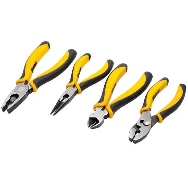 TITAN 4-Piece Pliers Set with Chrome-Vanadium Steel and Ergonomic Grips