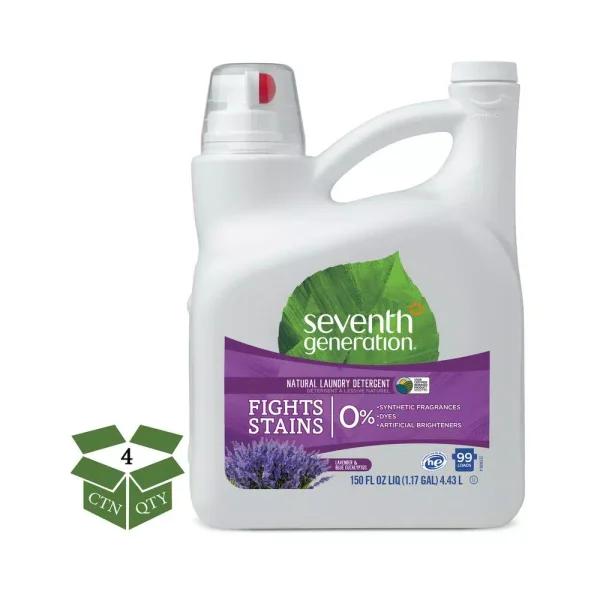 SEVENTH GENERATION Lavender & Blue Eucalyptus Natural Liquid Laundry Detergent, 150 oz (99 Loads), 4 Pack