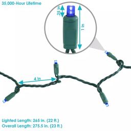 Sunnydaze Decor 22 ft. Blue LED Angle String Lights, 70 Count, Indoor/Outdoor Multi-Seasonal Decor thumbnail 6